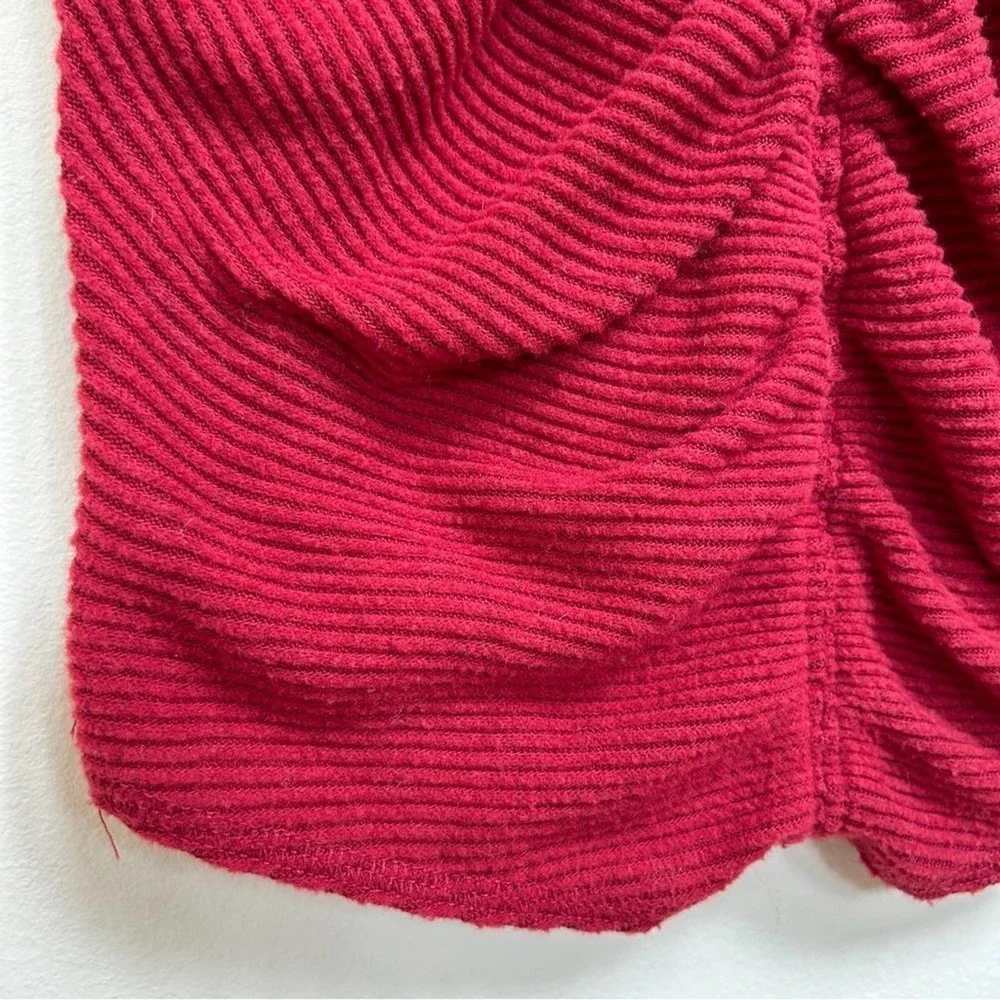 Free People FP This Cutie Red Ribbed Off Shoulder Top, Size Small